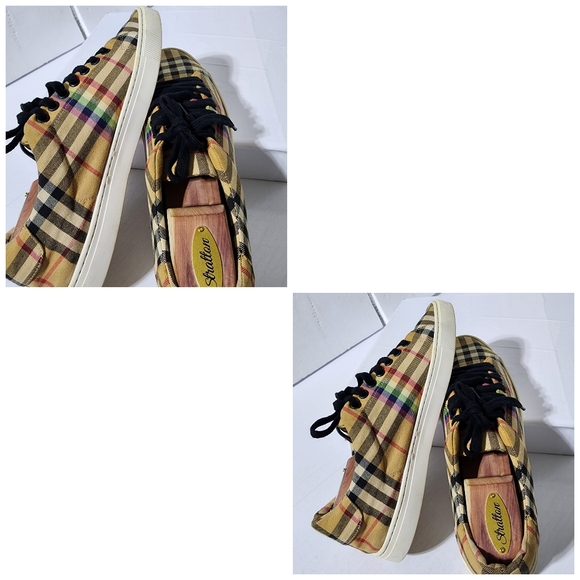 Burberry Rainbow Check Canvas Sneakers Size 41 - Picture 8 of 11